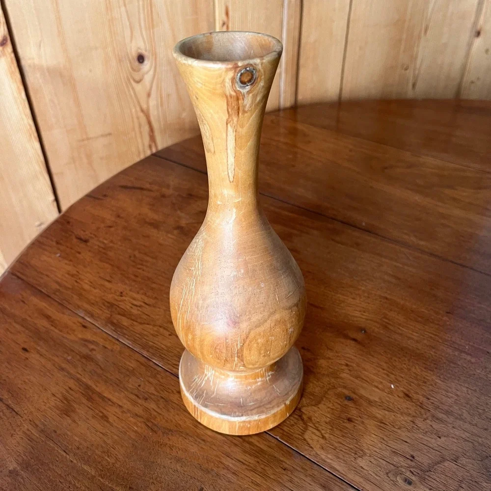 Vintage Aspen Wood Bud Vase How's Your Aspen Colorado MCM Hand Turned Decor